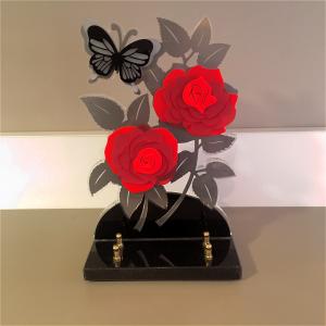 Plaque Rose et Papillon